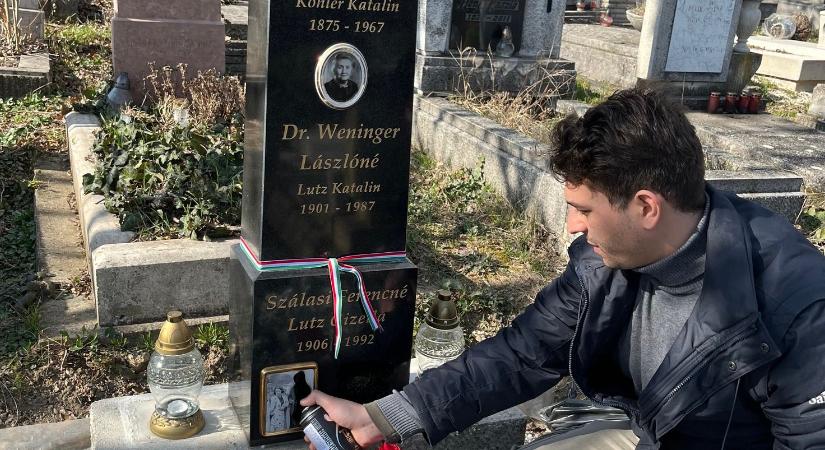 Fekete festékkel fújták le Szálasi Ferencné sírját a Farkasréti temetőben