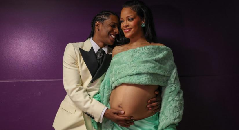 Rihanna kilogó terheshasát simogatta az Oscar-gála színfalai mögött AAP Rocky