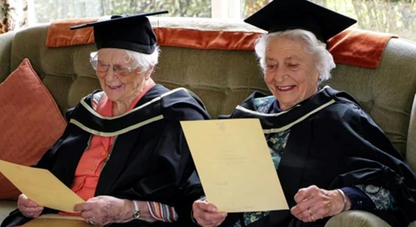 A háború szakította félbe a tanulmányokat, most testnevelőtanári diplomát kapott a 101 éves matróna