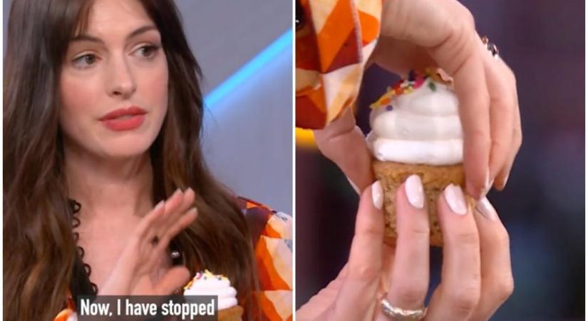 Anne Hathaway cupcake-evő trükkje letarolta a netet
