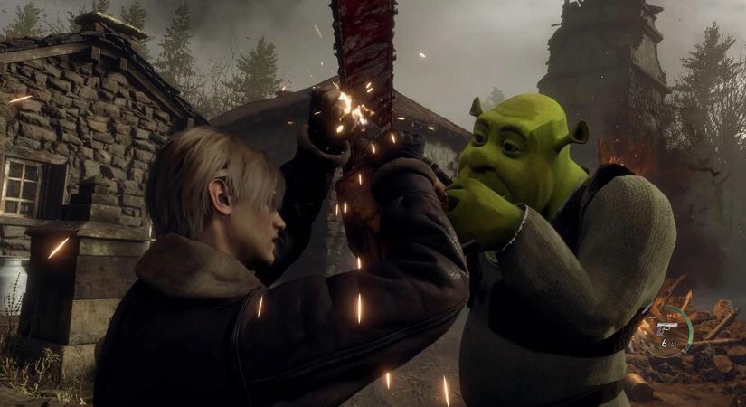 Tangás Leon és Shrek – Meg se jelent, de már rommá moddolták a Resident Evil 4 remake-et