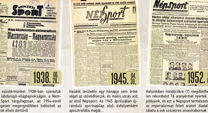 A magyar sport aranykora, a Nemzeti Sport fénykora – a Vadas-korszaktól Puskásékig (1933–1961)