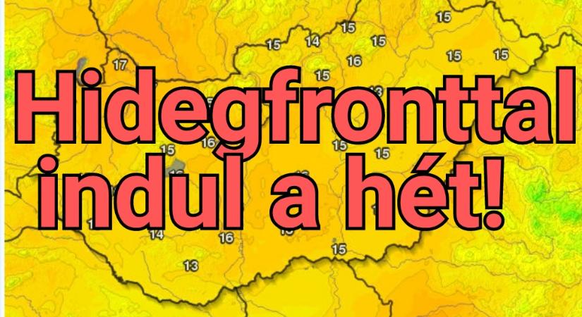 Hidegfronttal indul a hét!