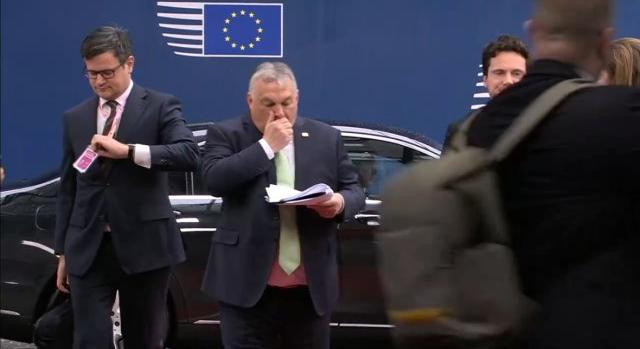 Orbán Viktor köhögve érkezett a brüsszeli EU-csúcsra