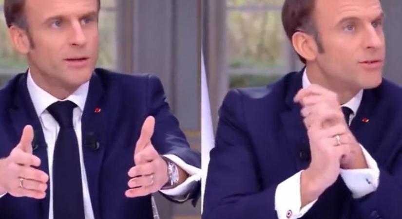 Emmanuel Macron interjú közben rejtette el a különleges karóráját, kitört a botrány