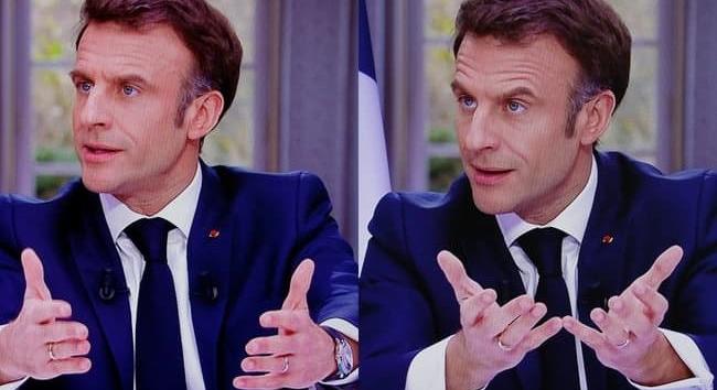 Interjú közben vette le „luxusóráját” Macron az asztal alatt