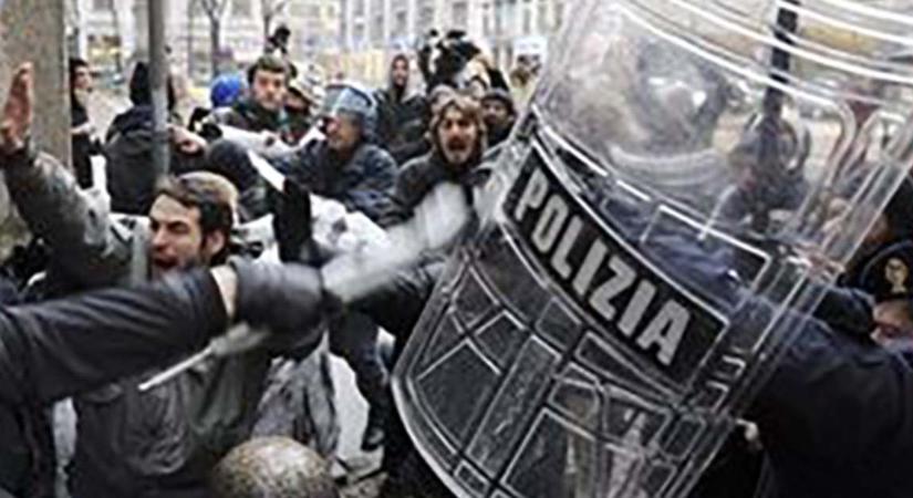 Erőszakosan tüntetnek az olaszok a kijárási korlátozások ellen