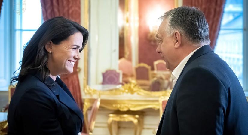 Orbán Viktort fogadta Novák Katalin a Sándor-palotában