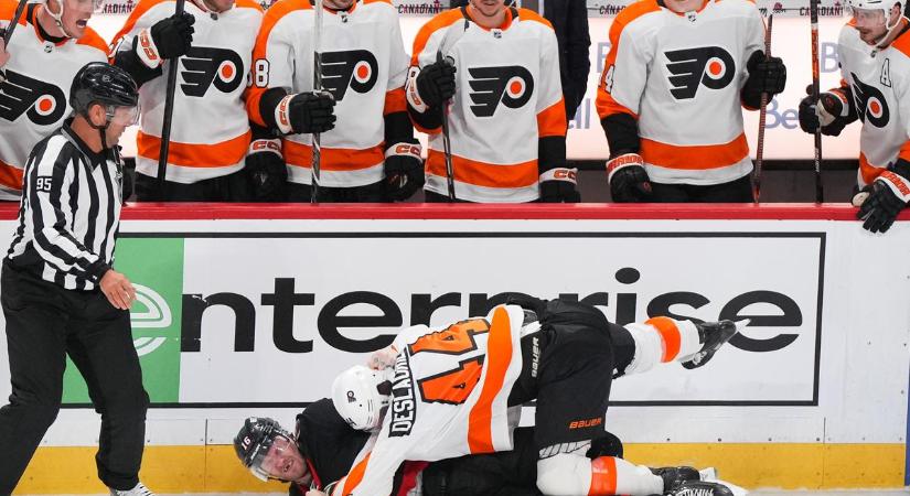 NHL: öt játékost is verekedés miatt állítottak ki a Senators–Flyers meccsen
