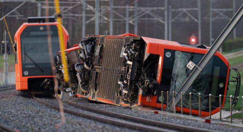 Akkora vihar volt Svájcban, hogy két vonatbalesetet is okozott, sokan megsérültek