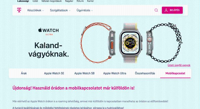 A watchOS 9.4-gyel elérhetővé vált a roaming az Apple Watch-on Telekom eSIM-mel