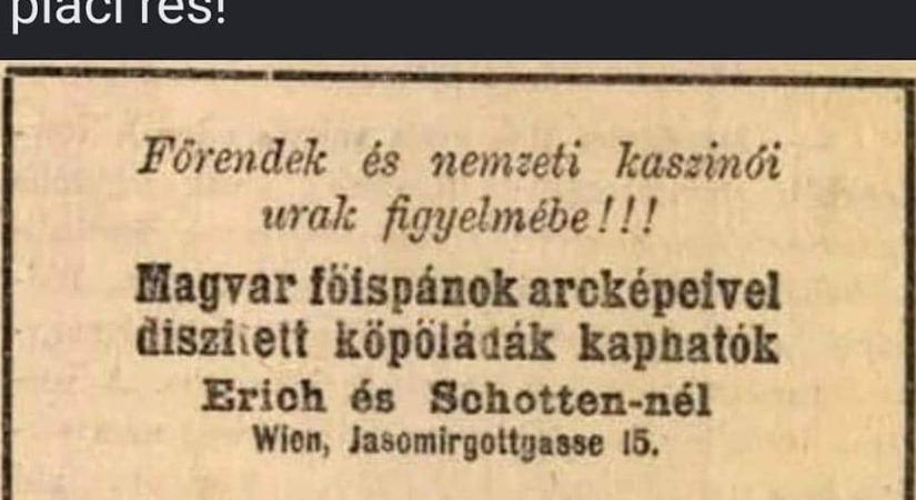 Médiahekk volt az 1905-ös fősipános köpőládákról szóló hirdetés