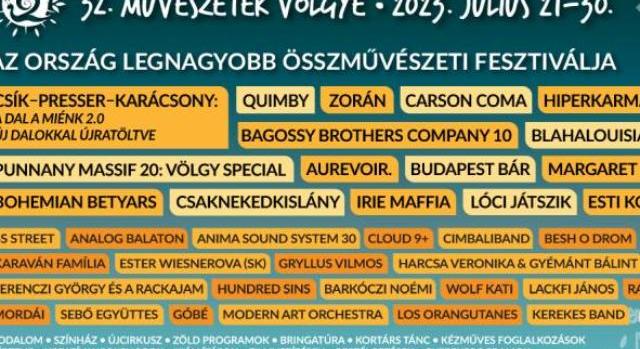Művészetek Völgye - Mintegy 500 program az idei fesztiválon