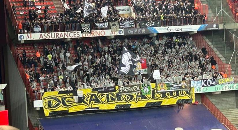 Belgium: a Charleroi ultrái döglött patkányokat dobtak a hazai szektorba – kép