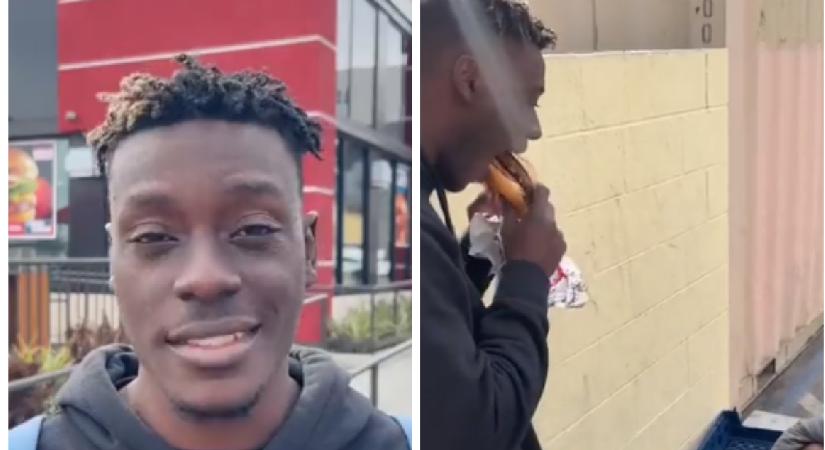 Egy férfi ételt vett egy hajléktalannak, majd az orra előtt befalta