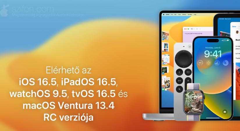 Elérhető az iOS 16.5, iPadOS 16.5, watchOS 9.5, tvOS 16.5 és macOS Ventura 13.4 RC verziója