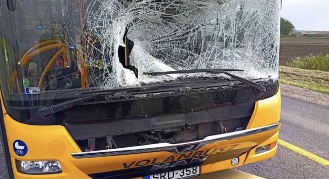 Ripityára tört egy busz szélvédője Edelény és Sajószentpéter között