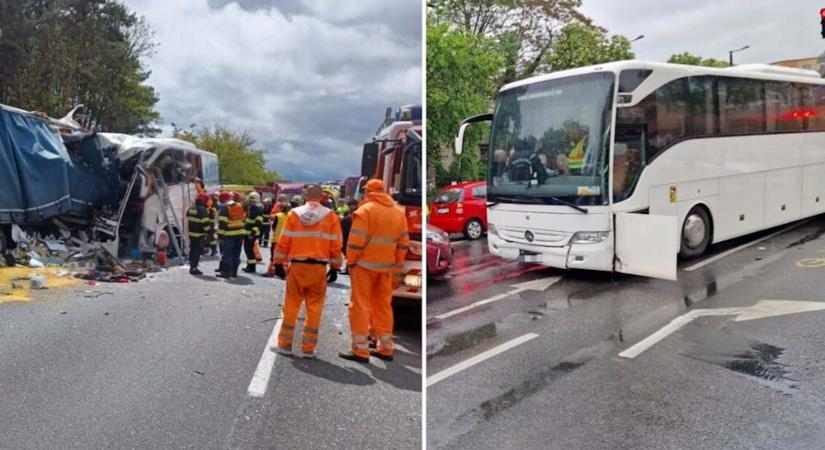 Ugyanannak a ceglédi cégnek a buszai baleseteztek Szlovákiában és a Széll Kálmán téren is