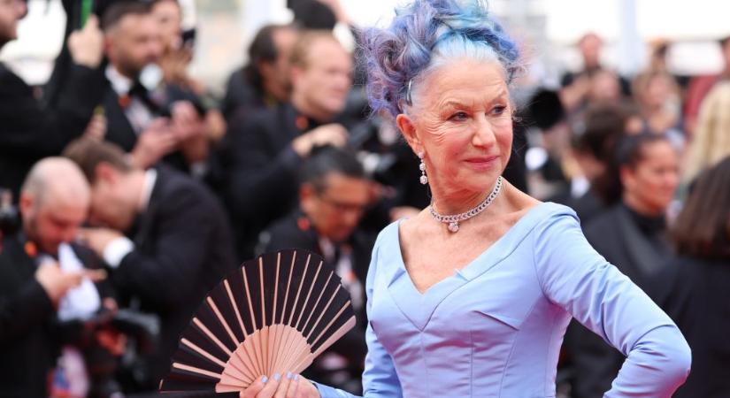 Helen Mirren kék hajat villantott a Cannes-i Filmfesztiválon