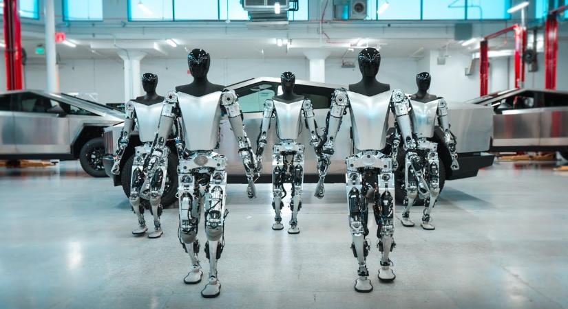 Friss videó érkezett a Tesla Optimus humanoid robotjairól, akik már dolgoznak a gyárban