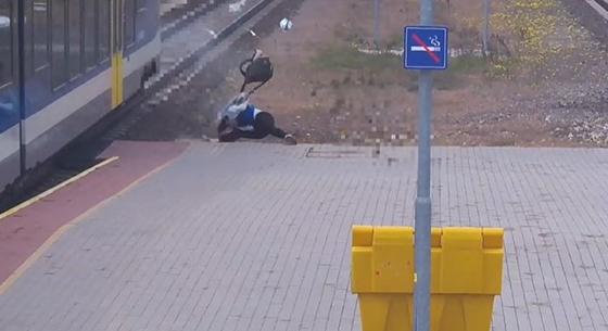 Sokkoló videót tett közzé a MÁV, amin egy nő véletlen a vonat elé lépett