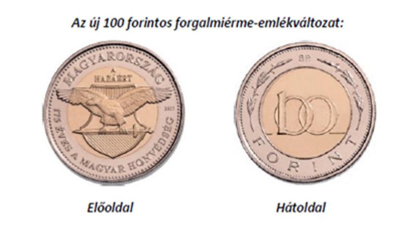 Új 100 forintos érmét hoztak forgalomba a 175 éves Magyar Honvédség tiszteletére