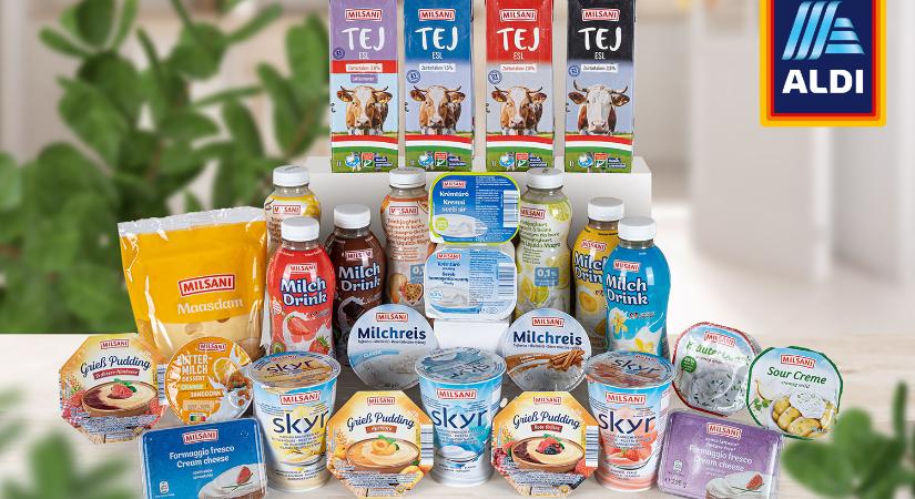 Új, egységesített tejmárkát vezet be az ALDI: MILFINA-ból MILSANI lett