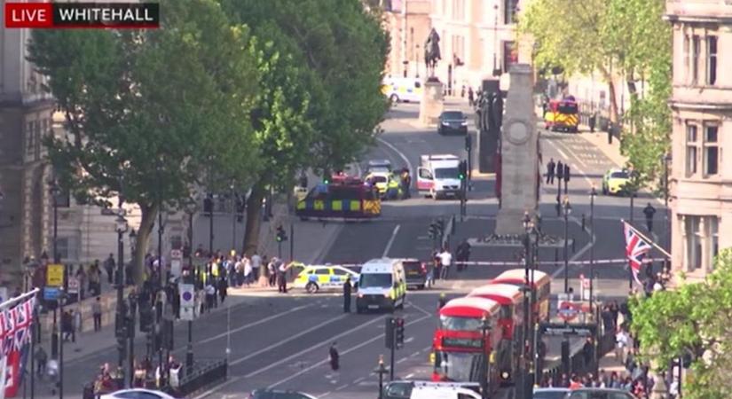 Egy férfi belehajtott a Downing Street kerítésébe, bilincsben vitték el a sofőrt – fotó, videók