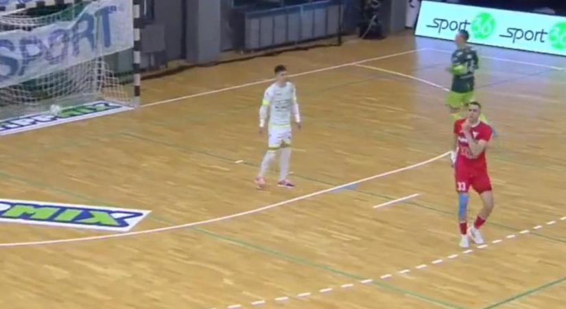 A brazil játékos két kötény után lőtt csodagólt a magyar bajnoki futsaldöntőben - videó