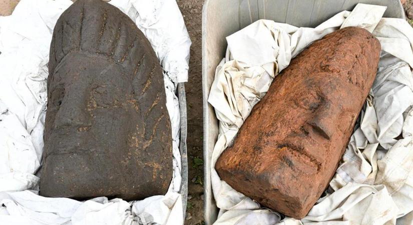 Kolosszális méretű, faragott fejek hevertek Hadrianus fala közelében