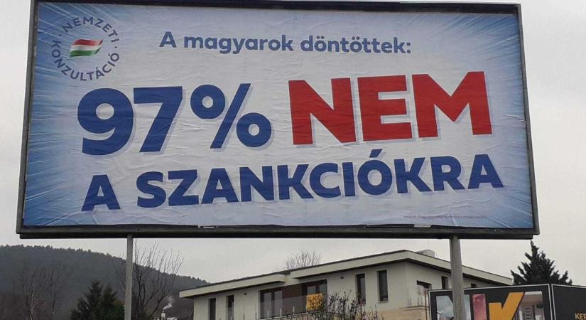 Legalább ötmilliárdból hirdették, hogy "a magyarok 97 százaléka" ellenzi a szankciókat