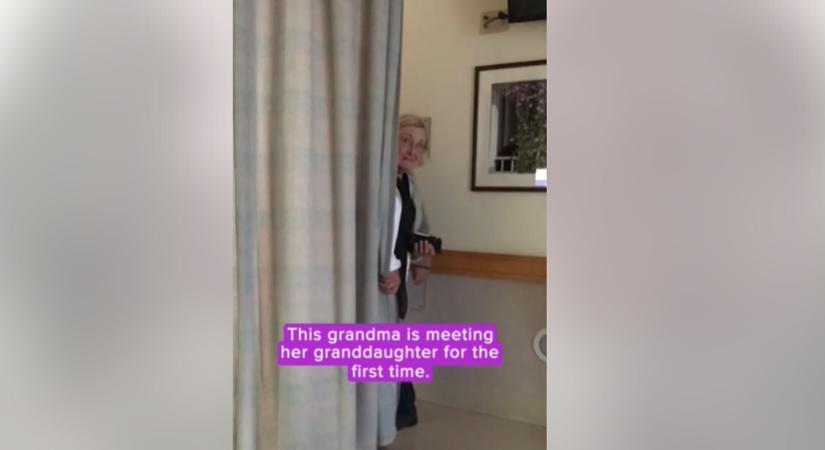 Élete meglepetése várta a nagyit, aki először találkozott az unokájával