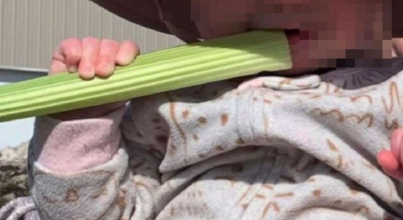 Egy száll zellertől durván megégett a 7 hónapos kislány szája