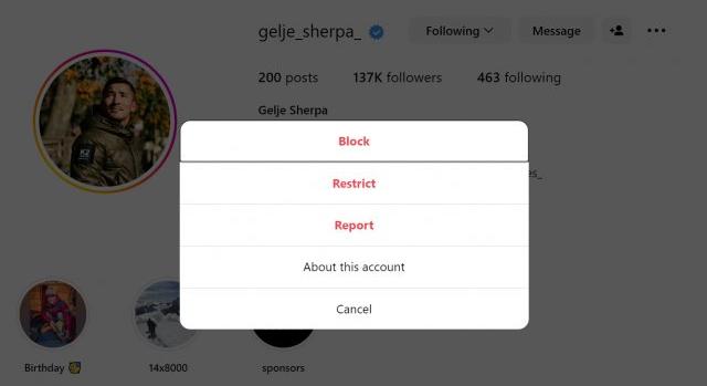 Letiltotta az Instagramon a hős Gelje serpát az a hegymászó, akit korábban a hátán cipelt le a halálzónából