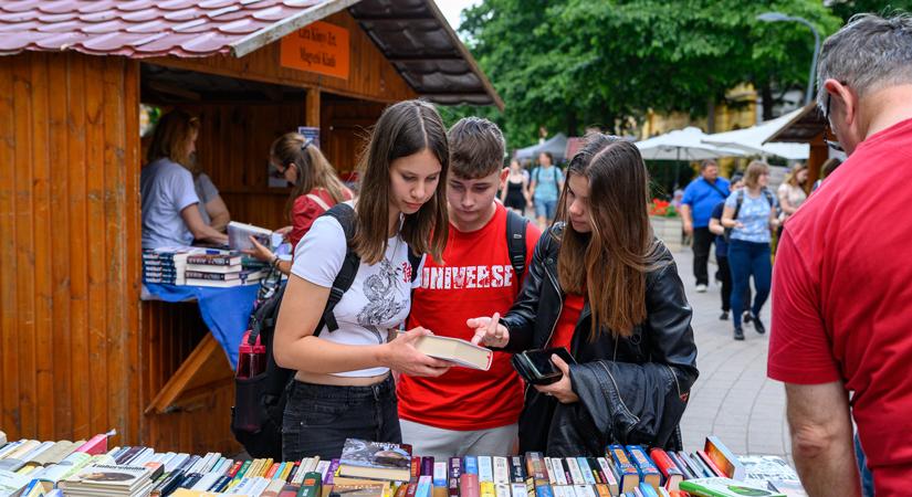 Fejesugrás a betűtengerbe: ellepték a kultúra barátai Debrecen könyvutcáját – fotókkal