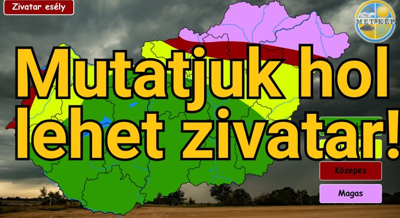 Hétfő: forróság és heves zivatarok!