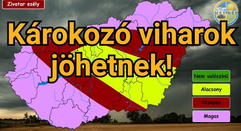 Heves viharok jönnek több hullámban!