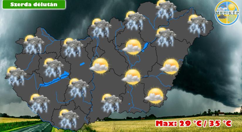 Hidegfront hoz újabb zivatarokat, piros riasztást is kiadhatnak!