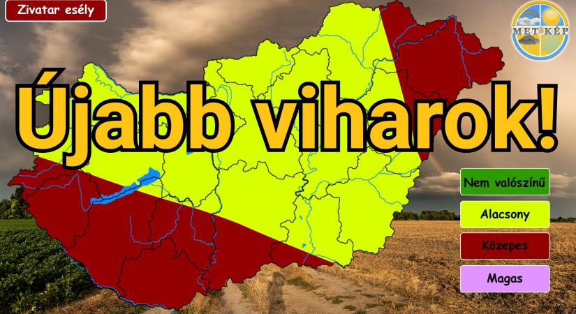 Zivatarrendszert is hozhat a péntek!