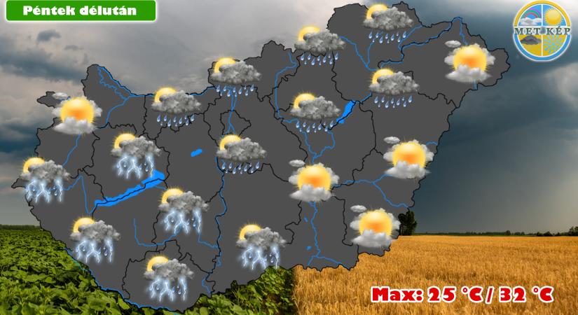 Újabb viharokat hozhat a pénteki hidegfront!