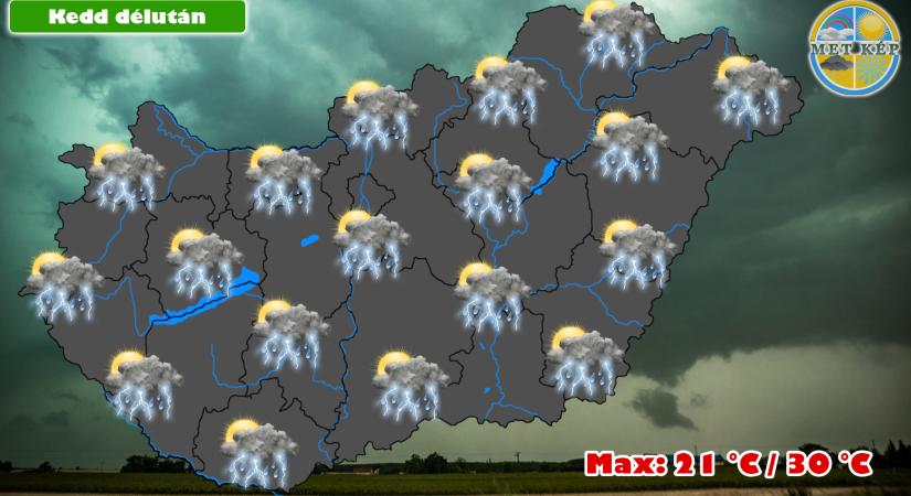 Hidegfront hoz ismét heves zivatarokat!
