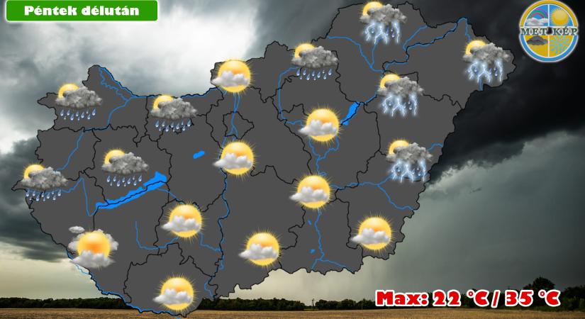 Marad a kettősség, délutántól újabb záporral, zivatarral!