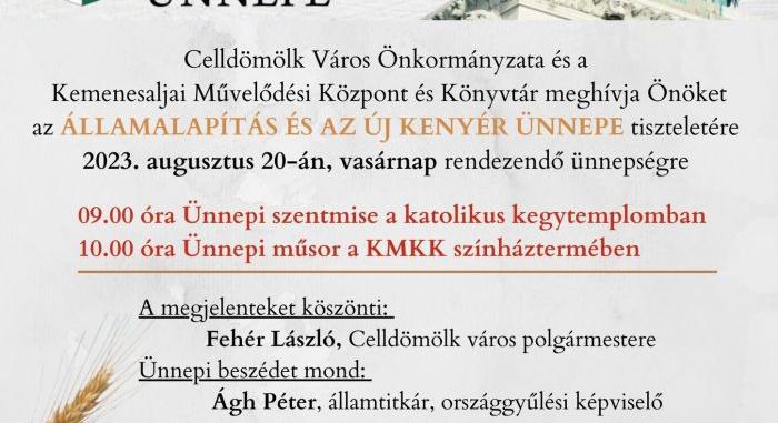 2023. augusztus 20 programok Celldömölk – program, infok itt!