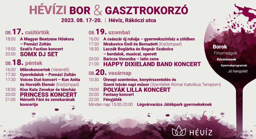 Találkozzunk újra Hévízen a Hévízi Bor- és Gasztrokorzón!