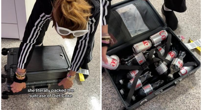 Bőröndnyi diétás kólát vitt Európába az influenszer egy félreértés miatt