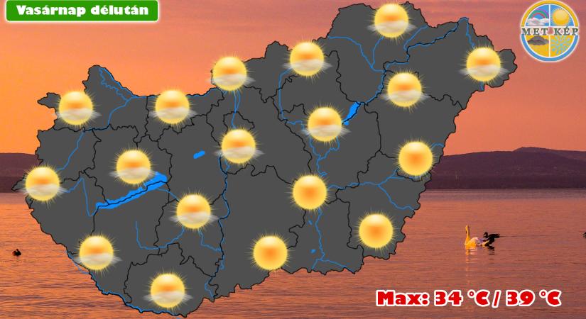 Hőség, közel 40 fokot is mérhetünk!