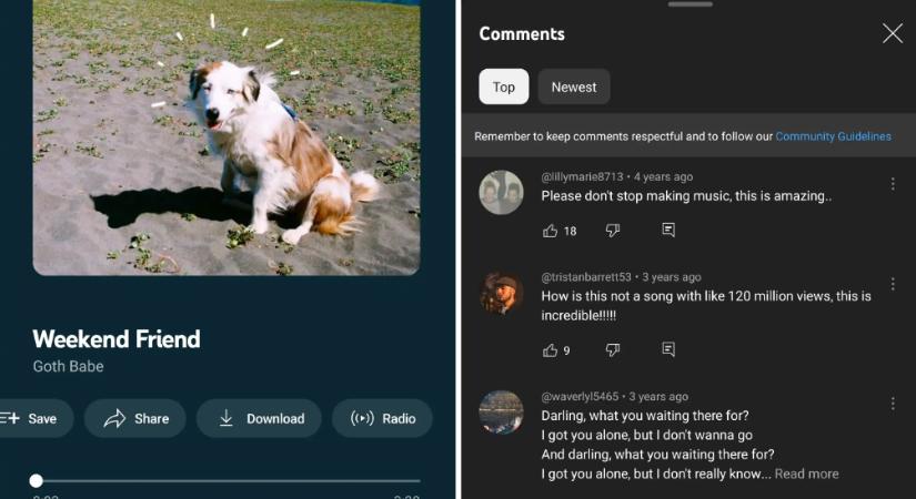 A Youtube Music engedélyezi a kommentelést
