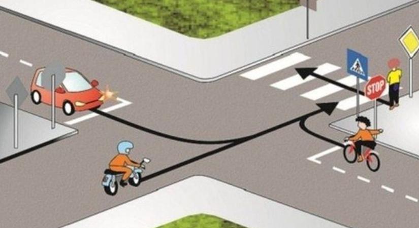 Szinte mindenki elhasal ezen a KRESZ-kérdésen: te tudod, mi a jó megoldás?