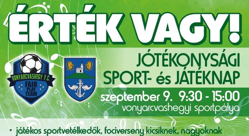 Érték vagy! Jótékonysági Sport- és Játéknap 2023 Vonyarcvashegy