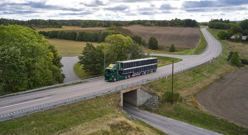 Először tesznek próbára egy napelemekkel felszerelt Scania hibrid kamiont